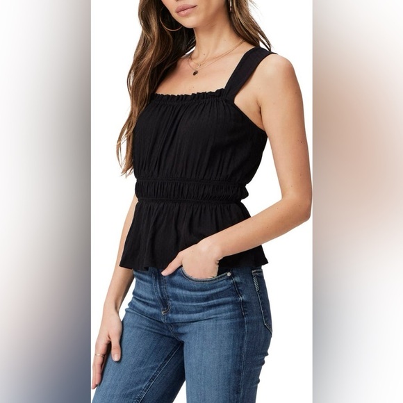 PAIGE Laureth Smocked Puff Sleeve Top – Black | NWT | Size S - Picture 7 of 8